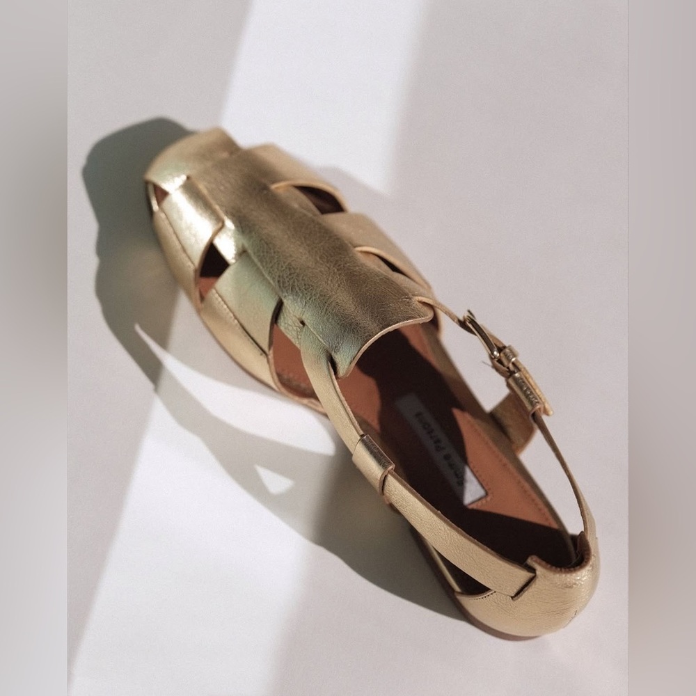 Emme Parsons Ernest fisherman sandal in washed gold calfskin - 6